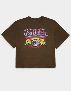 VON DUTCH Flames Mens Cropped Tee
