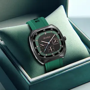 Fashionable New Women's Quartz Watch! With Green Silicone Strap, Simple yet Stylish for Every Occasion.