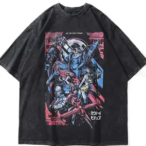 "SPACE COWBOY" - Cowboy Bebop Anime Oversized Vintage / Acid Washed T-shirt SS0