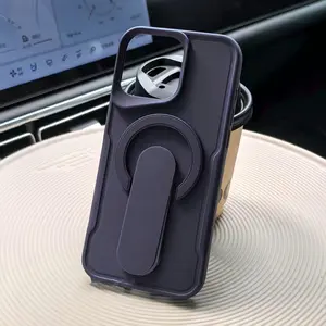 Phone Case - Luxury Folding Ring Holder Magnetic Bracket Phone Case for Iphone 17 Promax 16 15 14 13 12 Pro Max Support Magnetic Wireless Charging Shockproof Bumper Cover