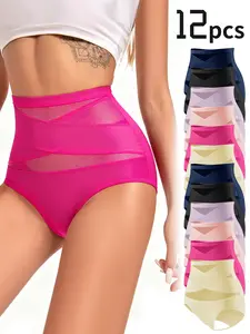 women’s mesh panties with a crisscross waist; everyday underwear for all seasons; tummy control and butt-lifting shaping; comfortable, breathable, basic style; invisible, seamless; high-stretch fabric Womenswear Chic underwear for women Aesthetics Hip