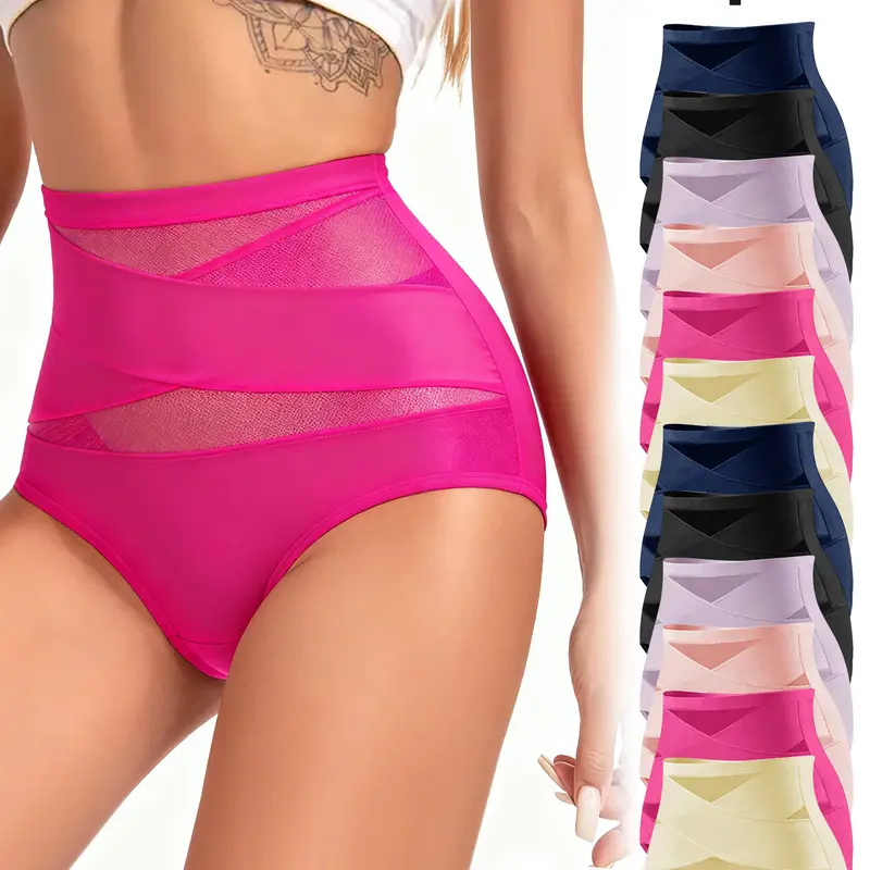 women’s mesh panties with a crisscross waist; everyday underwear for all seasons; tummy control and butt-lifting shaping; comfortable, breathable, basic style; invisible, seamless; high-stretch fabric Womenswear Chic underwear for women Aesthetics Hip