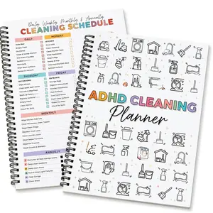 ADHD Cleaning Planner for Adults, A4 Size Daily Weekly Monthly Schedule Checklist Notebook for Home Office Dorm, Durable Cover, Smooth Pages, Productivity Organizer Planner Book