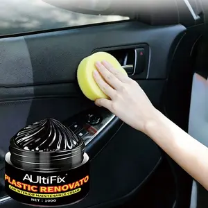 100g Car Plastic Restorer Cream Back to Black Auto Bumper Dashboard Trim Restoration UV Protection Fade Repair High Gloss Long Lasting Shine Car Detailing Products