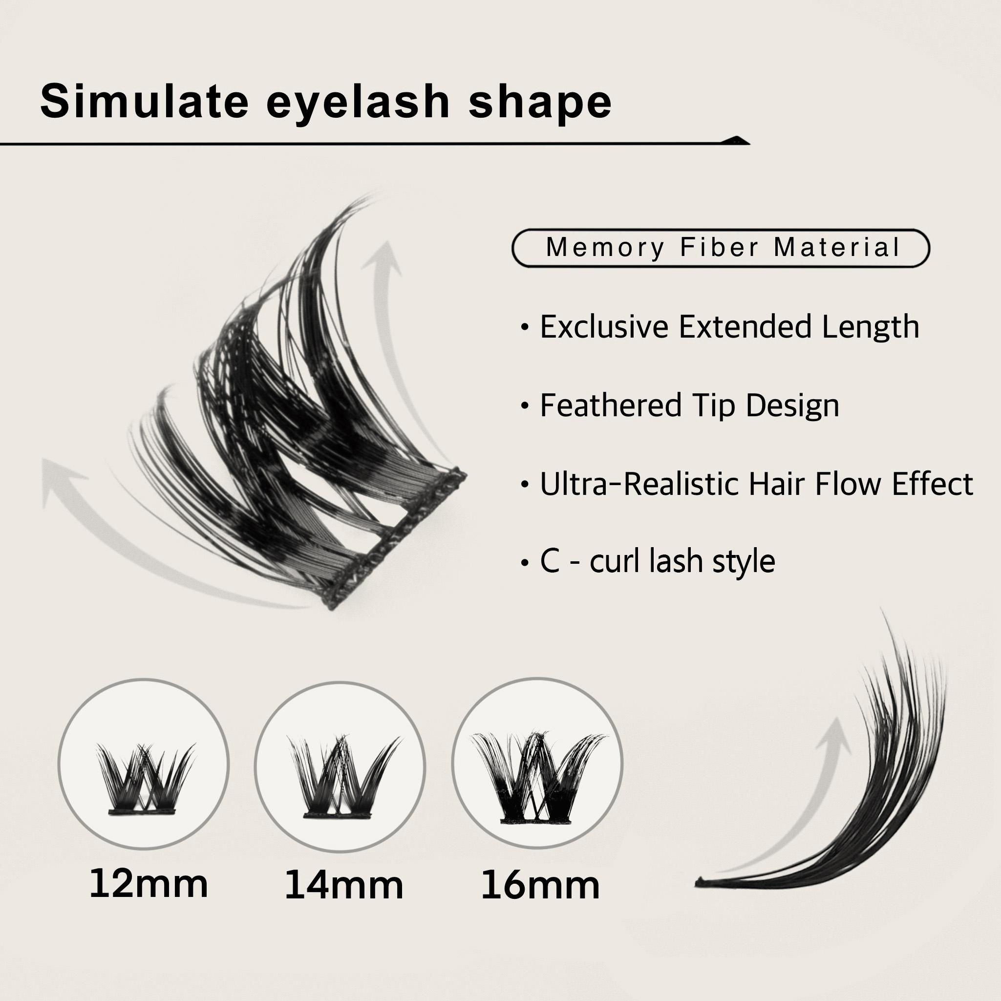 JVLBEAUTY【Serpentess】Segment False Eyelashes, Voluminous Individual Clusters, C Curl, Edgy Vibe, European & American Style, Original Design Makeup JVLBEAUTY【Serpentess】Segment False Eyelashes, Voluminous Individual Clusters, C Curl, Edgy Vibe, European & American Style, Original Design Makeup