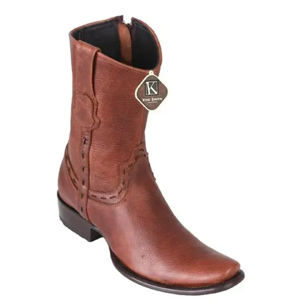 479B2707- King Exotic Dubai Ankle Toe Boots Grisly Skin Brown