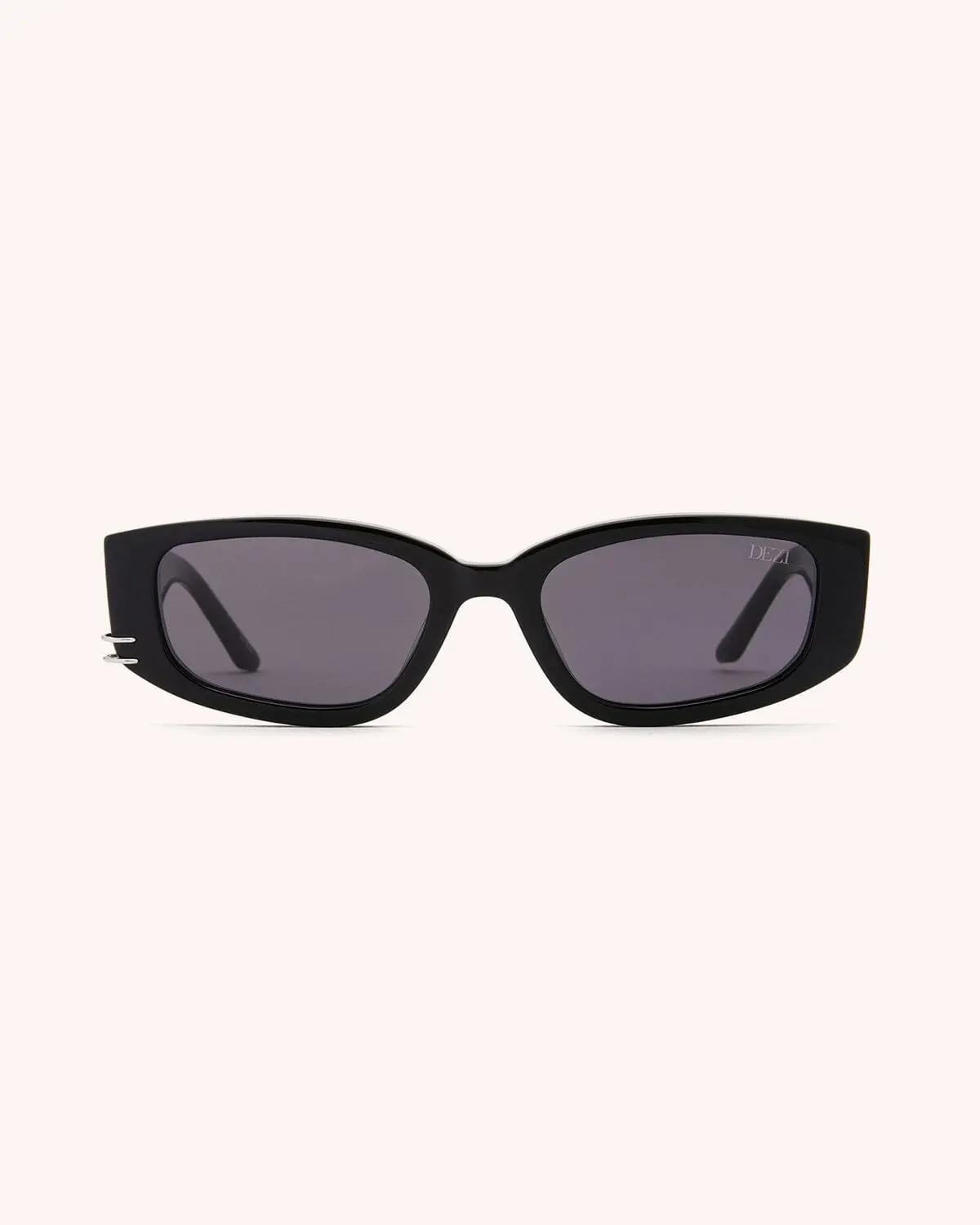 DEZI Black Cat-Eye Sunglasses with Dark Lenses Dezi Stacked Sunglasses Dark Smoke Lenses Gold Cat Eye  main image 2