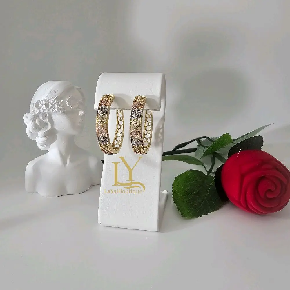 LaYaiBoutique #1640 High Quality 14k Gold Plated Tricolor Earrings