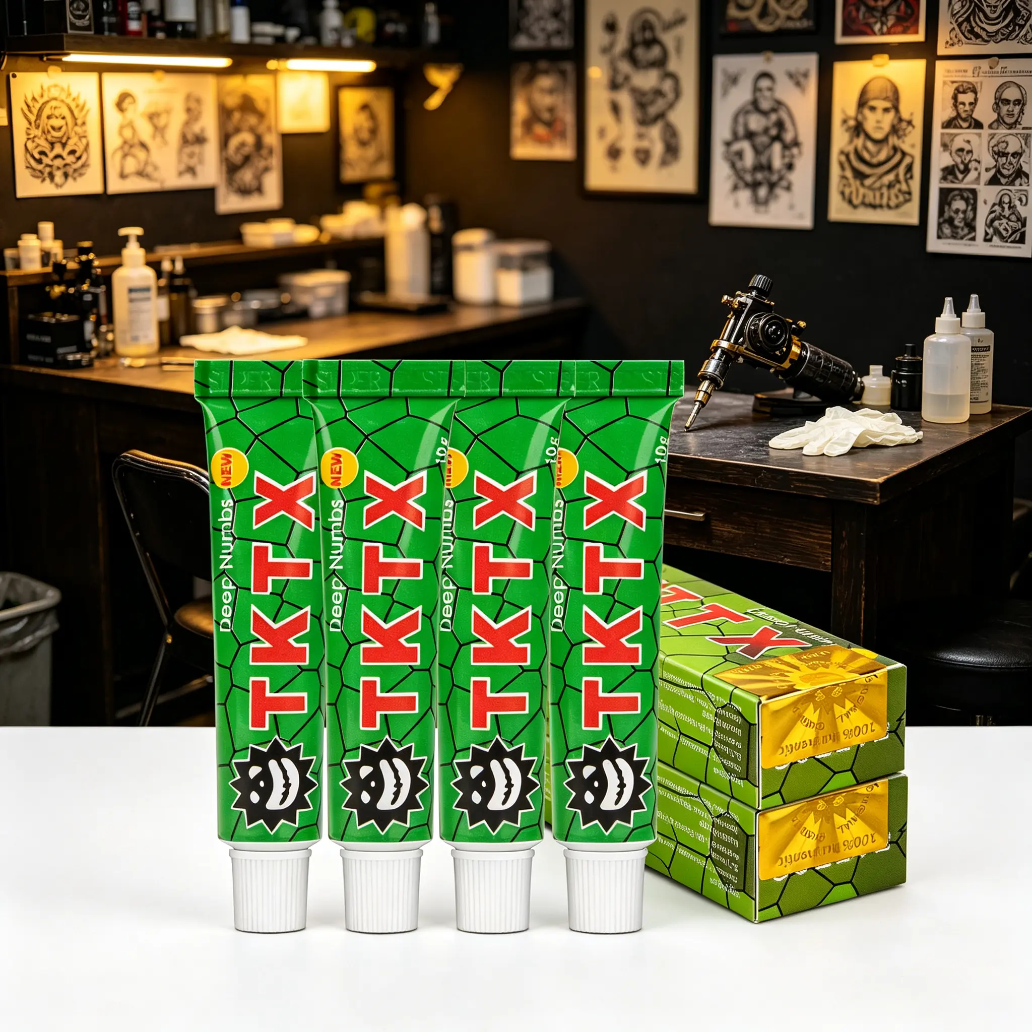 TKTX Green Numbing Cream 10g Deep Skin Relief Cream For Tattoo Eyebrow Microblading Piercing Cosmetic Procedures