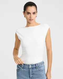 Express Body Contour Stretch Cotton Open Back Bodysuit