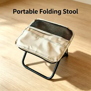 Portable Folding Stool Outdoor Camping Seat Lightweight Foldable Chair for Travel Hiking Fishing Picnic Beach Backpacking Heavy Duty Compact Pocket Stool for Adults