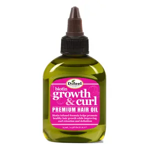 Difeel Biotin Growth & Curl Premium Hair Oil 2.5 oz Travel Size - Natural Formula for Healthy Hair Growth & Defined Curls