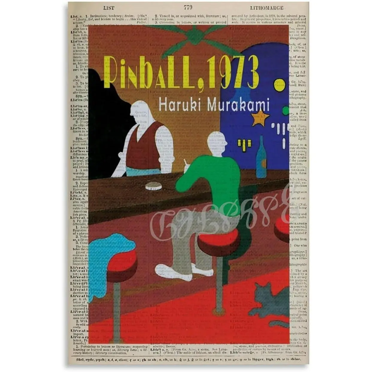 Pinball 1973 by Haruki Murakami Posters Book Cover Print Literary Wall Decor Canvas for Bedroom Living Room Decor 08x12inch(20x30cm) Unframe-style