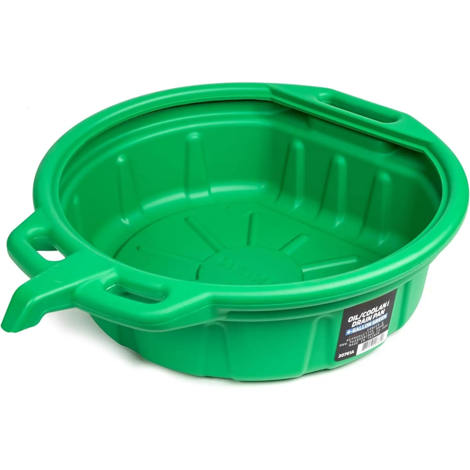 20761A Large Coolant/Oil Drain Pan, 4 Gallon (16L) Capacity, Antifreeze Green Plastic Anti Splash Oil Pan, Motor Oil Drip Catcher Pan, Non Spill Pour Spout, Oil Catch Pan for Changing Oil