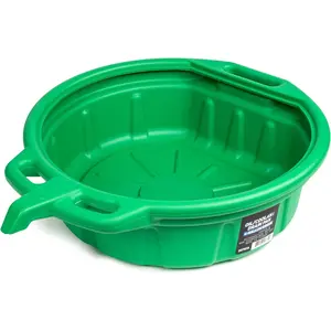 20761A Large Coolant/Oil Drain Pan, 4 Gallon (16L) Capacity, Antifreeze Green Plastic Anti Splash Oil Pan, Motor Oil Drip Catcher Pan, Non Spill Pour Spout, Oil Catch Pan for Changing Oil