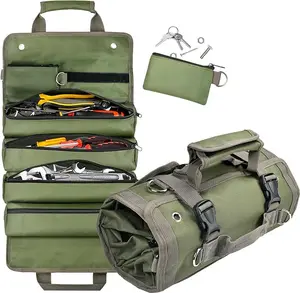 Tool Bag Organizer, Tool Roll Up, Convenient Tool Pockets, Portable Heavy Duty Tool Pouch Organizer Storage Bag, Valentines Day for Him Husband Boyfriend from Wife, Fathers Day Dad Gifts Father's Day Detachable Pockets for Mechanic,