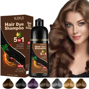 Dark Chocolate Hair Dye Shampoo 5 in 1 with Herbal Ingredients – 10-15 Mins Gray Coverage, Natural Instant Hair Color Shampoo for Women and Men, Instant Hair Dye for All Hair Types