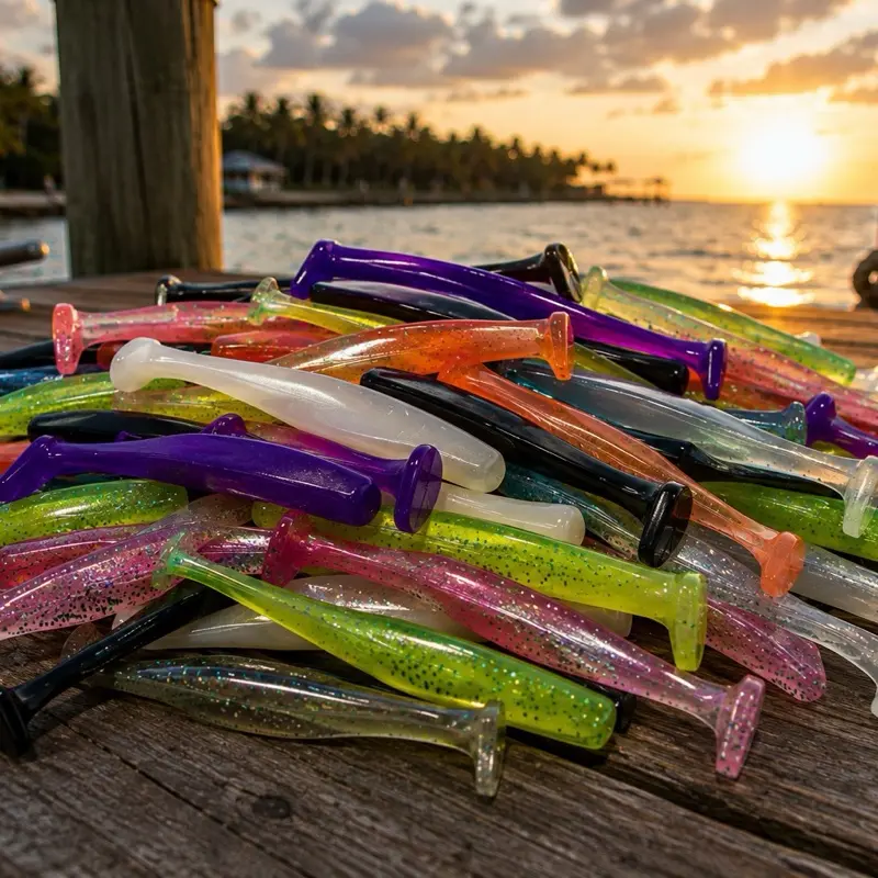 Fishing Paddle Tail Soft Baits, 25-Pack Lure for Freshwater/Saltwater Fishing