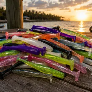 Fishing Paddle Tail Soft Baits, 25-Pack Lure for Freshwater/Saltwater Fishing