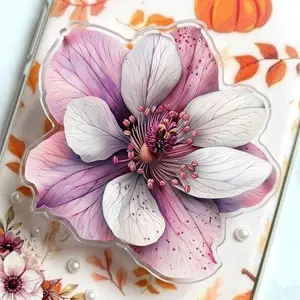 Phalaenopsis and Cattleya Orchid Phone Grip, Floral MagSafe Socket, Flower Phone Holder, Botanical Phone Accessory, Luxury Gift for Her, Cute Pop Mount