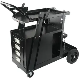 VEVOR 2 - Tier Welding Cart, Welder Cart Heavy Duty with Anti - Theft Lockable Cabinet, 360 Swivel Wheels, Tank Storage Safety Chains for TIG, ARC, Plasma Cutter - 265LBS Static Weight CapacityVEVOR Super Brand Day