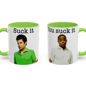 Psych TV Show Suck It Mug, Shawn Spencer and Gus Funny Quote Coffee Cup, Detective Comedy Series Mug, Gift for Psych Fans and Best Friends