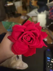 Red Rose Artificial Flowers, 1Pc 17" Single Red Rose for Mother's Day Home Decor Centerpieces Party Wedding Anniversary Decorations