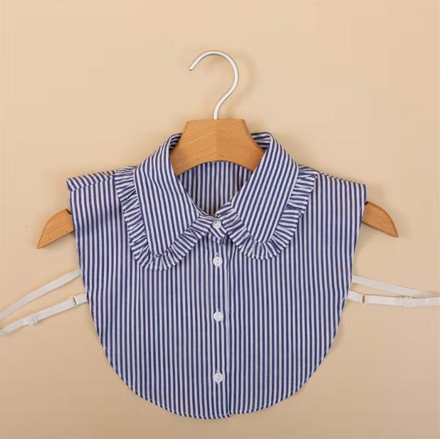 3PCS Vintage And Versatile Casual Detachable Half Collar with Striped Multi-Collar Styles, a Decorative Accessory for Daily Commutes, Suitable for Spring And Autumn Sweater Or Coat Outfits