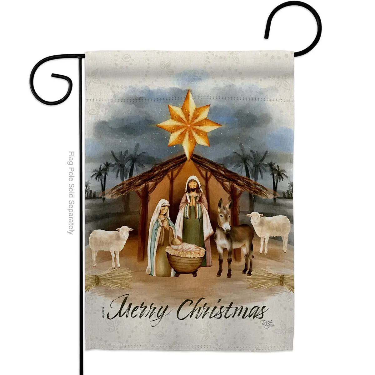 212 MAIN Birth of Jesus Double-Sided Garden Flag, 13x18.5 in Winter Nativity Vertical Decorative Flag for Outdoor House Decoration, G164238-BO