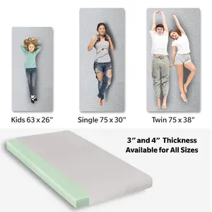 SAVEYOUR Memory Foam Camping Mattress 63"x26"x3" Foldable Portable Sleeping Pad with Water-Resistant Zipper Cover CertiPUR-US Certified for Outdoor Camping RV Guest Room & Dorm