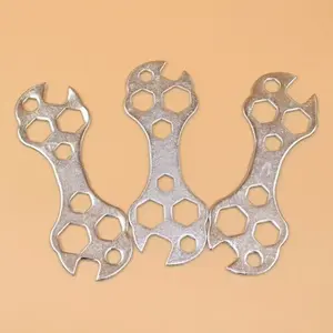 10-Pack Thin Open-End Wrench Set, Metric Sizes, Durable Iron Construction, Hexagonal Bike Tool, Multi-Purpose Socket Wrench, Ideal for Mechanics, Hexagonal Wrenches, Hex Combination Wrench