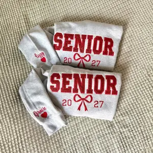 Glitter Embroidered Senior 2027 Sweatshirt - Personalized Class of 2027 Crewneck - Graduation Gift