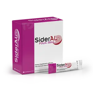SiderAL® Folic 30mg - Clinically Proven Iron Supplement with Folic Acid & Vitamins for Women's Health - 30 Orosoluble Sticks