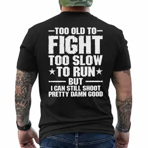 Men's Funny Father's day Grandpa Dad T-Shirt Too Old To Fight Sarcastic Tshirt, Short Sleeve Printed Graphic Shirt, Daily Casual Cotton Menswear