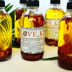 Love Kin Rejuvenating Infused Multi-Purpose Body Oil - Calming, Hydrating Evening Flower-Infused Care for Dry Skin, Single Item with Pomegranate, Lavender, Jasmine, Chamomile, Pumpkin, Carrot - Smooth for All Skin Types
