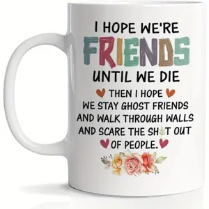 Friendship Funny Coffee Mug Gifts for Bestie Best Friends Soul Sister BFF - 11 Oz Ceramic Cup -  Funny Mug Gift for Friends Birthday Christmas Graduation - For Best Friends - Perfect Gift for Birthdays, Christmas, Graduation