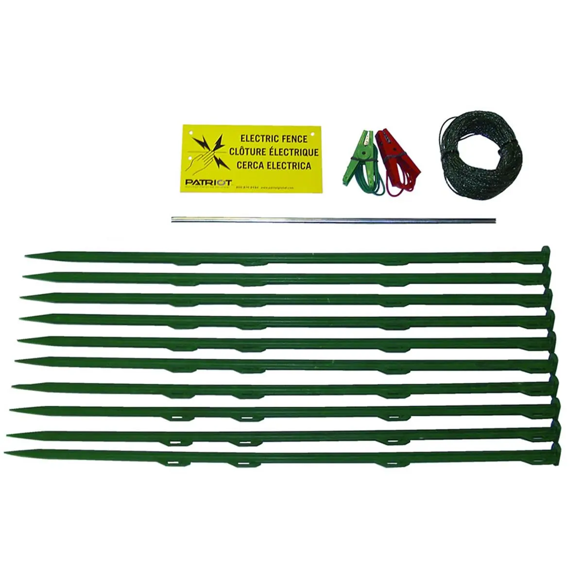 212 MAIN 18 ft. Outdoor Electric Fence Accessory Kit, Green, with Essential Accessories & Ground Rod for Flower Bed, Yard to Contain Pets & Deter Nuisance Animals