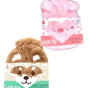 Cuddle Pig Hot Water Bottle 9"(L) x 7"(W) Plush Corgi/Pig Design