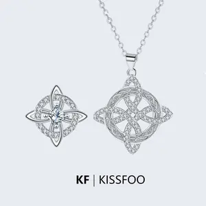 KISSFOO Celtic Knot Necklace Earrings Set for Women Witch Knot Protection Accessories