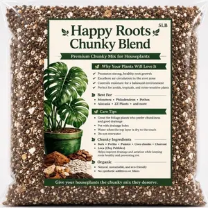 Happy Roots Chunky Blend Potting Mix Premium Homemade Soil for Houseplants Fast-Draining Tropical Plant