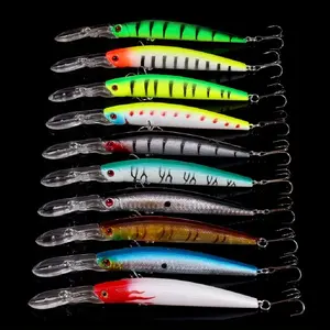 10pcs Big Minnow Fishing Lures Bass CrankBait Hooks 14.5cm/15g Isca Artificial Plastic Fishing Tackle Fishing Wobblers