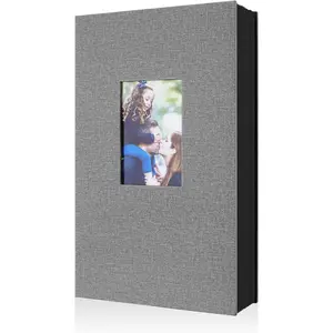 Photo Album 4x6 300 Pockets, Linen Photo Albums Holds 300 Horizontal Pictures Only Grey