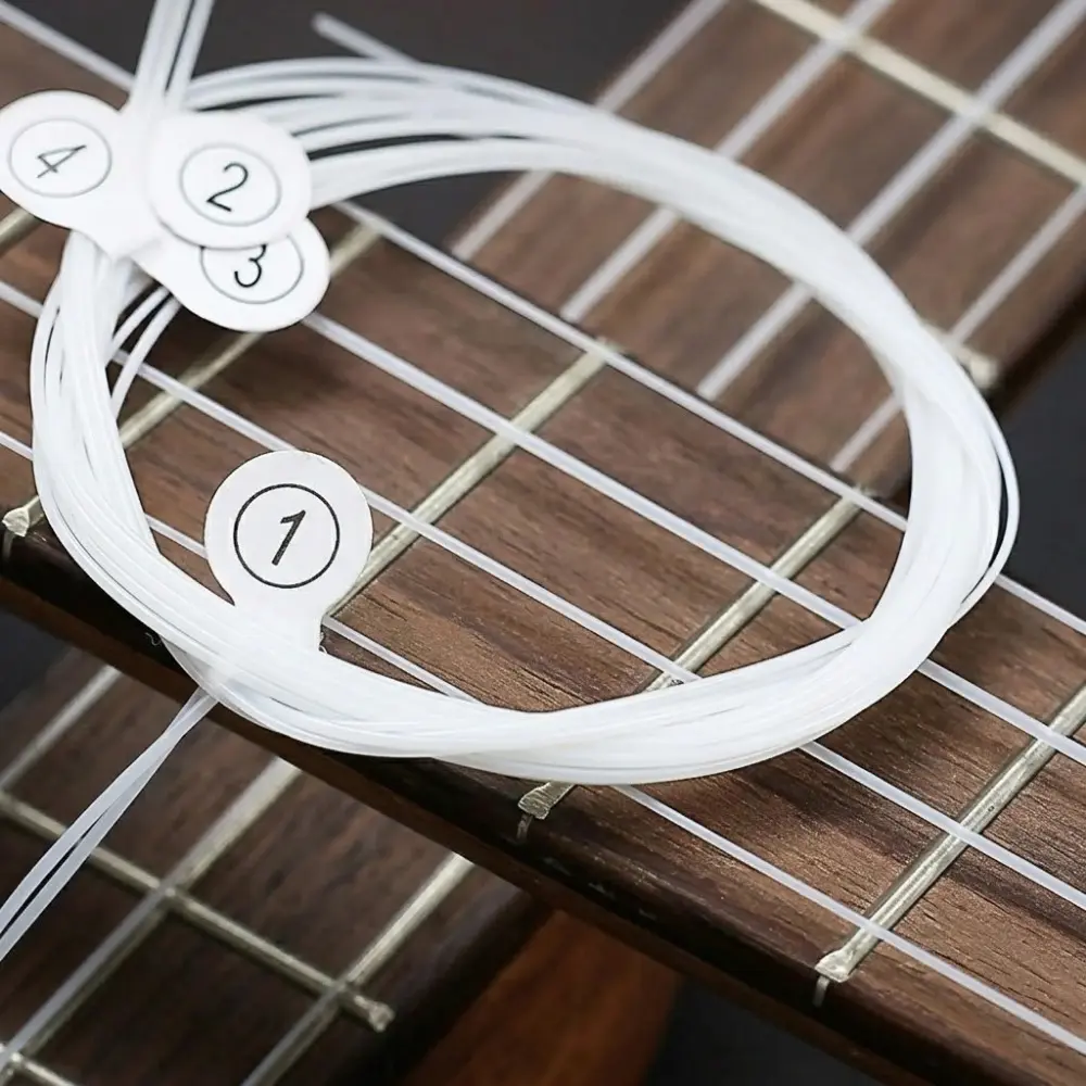 Nylon Ukulele Strings Set with Nano Anti-Mold Coating, Rust-Resistant & Quick Tuning, Anti-Breakage Strings for Dorm, Camping, Durable Performance