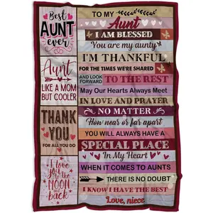 Aunt Gifts Blanket from Niece Nephew, Best Aunt Ever Gifts, Aunt Blanket, Aunt Birthday Gifts for Women, Appreciation Gift for Aunt, Gifts for Aunt Auntie, Gifts for Christmas Mothers Da