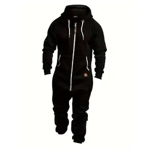 2024Fall/Winter Men's Hooded Fleece Onesie for Fashion and Casual Clothingdandy Fabric MenswearGift