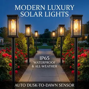Summervibes,Elegant Solar Pathway Lights Modern Luxury | Aesthetic Easy Installation,AutoOn/Off & Waterproof | For Garden, Yard & Driveway,solaroutdoor lights,Solar Floor Lamps OutdoorLights,Decorative,Rechargeable,solar lights,lights,light