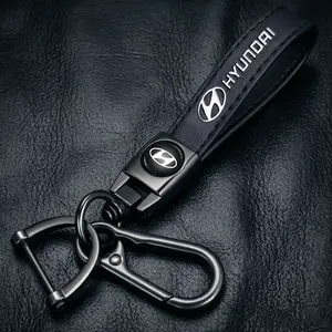 Luxury Genuine Leather Keychain For HYUNDAI  - Premium Car Accessory Gift