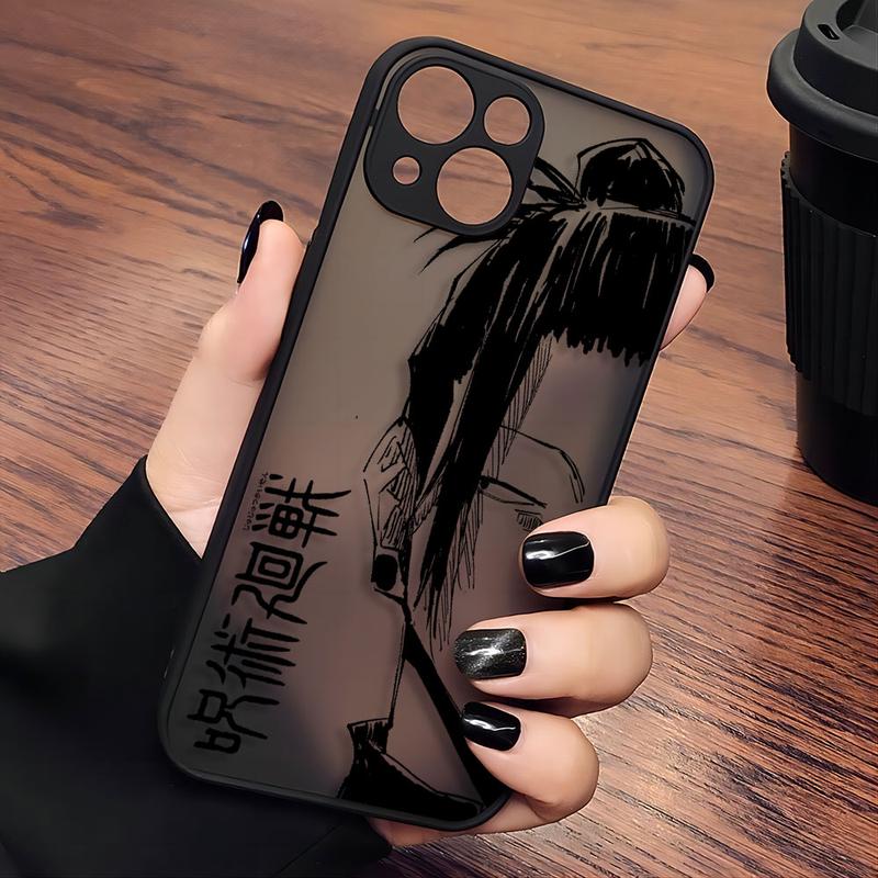 Blcak Hot Jujutsu Kaisen Anime Phone Case For iPhone 16 15 14 13 12 11 Pro Max XR XSMax 7 8 Plus Matte Transparent Back Cover