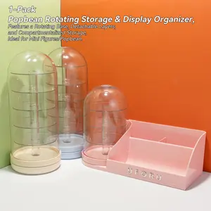 360° Rotating Storage Display Box, Transparent Layered Storage Organizer, Suitable for Dimoo, Hirono and Molly Collectible Figures