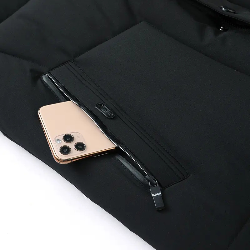 Men's Mid-Length  Casual Fashionable Jacket - Detachable Hood, Windproof, Winter Warm-Lined, Plain Polyester, Pull-On Longsleeve Daily Jacket Coat, Menswear Top Outerwear